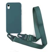 Ovitek BigCousin z vrvico za iPhone XR – temno zelena