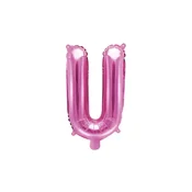 PartyDeco Folija balon črka U temno roza 35 cm