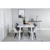 Venture Design Jedilna miza in stol komplet Polar 75x180x90 cm bela siva