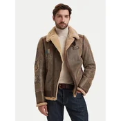 Aeronautica Militare Usnjena jakna 262PN0166U100876 Rjava Regular Fit