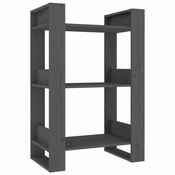 Ormaric za knjige / pregrada sivi 60x35x91 cm od borovine