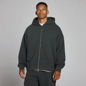 MP moški pulover s kapuco in dvosmerno zadrgo - washed black - XL