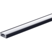 Optonica ALU profil za LED trak ČRN+mlečen pokrov 2m NADGRADNI - komplet