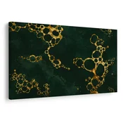 Slika temno zelena kompozicija z zlatom - 30x20