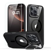 slomart Etui ESR Classic Hybrid Kickstand Halolock MagSafe s podstavkom + kaljeno steklo za iPhone 16 Pro Max - prozorno s črnim okvirjem