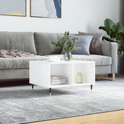 Stolic za kavu sjajni bijeli 60x50x36,5 cm konstruirano drvo
