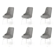 Hanah Home Set stolica Pare, 46x94x46 cm, 6 komada, Sivo-bela