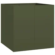Vidaxl Sadilnik olivno zelena 80x80x80 cm Jeklo