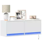 Zidni TV ormaric s LED svjetlima bijeli 100 x 31 x 38 cm