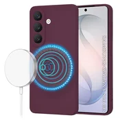 Silikonski ovitek Techsuit SoftFlex MagSafe za Samsung Galaxy S26 - temno rdeč