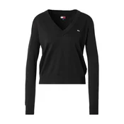 Tommy Jeans Pulover Essential črna