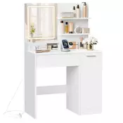 Songmics Toaletna mizica 40x80x132 cm Bela