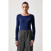 Tommy Hilfiger majica z dolgimi rokavi ženska z bombažem