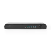 Nedis HDMI stikalo Vrata s 5 vrati 5x HDMI vhod 1x HDMI izhod 4K 60Hz 18 Gbps Daljinski upravljalnik Kovina antracit