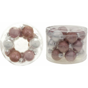 eoshop Stekleni okraski, pr.4cm, cena 18ks v PVC embalaži VAK023-mix roza