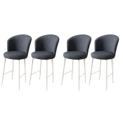 Hanah Home Set barskih stolica Fora, 4 komada, Antracit-beli