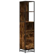 Vidaxl Kopalniška omarica dimljen hrast 35x37,5x166 cm inženirski les