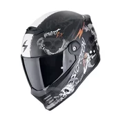Integralna motociklisticka kaciga Scorpion COVERT FX SKULLZ mat crno-sivo-zlatna