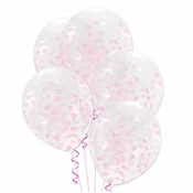 PartyPal Konfeti baloni ROZA VELIKI 30 cm 5 kosov.