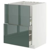 METOD / MAXIMERA Pod.element sudop. i 2front/2fioke, bela/Kallarp tamna sivozelena visokog sjaja, 60x60 cm