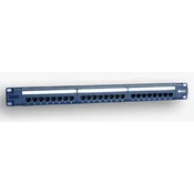 slomart EmiterNet Patch plošča 19, 24xRJ45 UTP cat.5e (1U), modra (PoE)