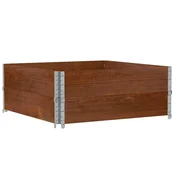 Vidaxl Paletni okvirji 2 kosa rjavi 100x100 cm trdna borovina