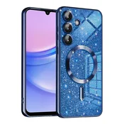 TPU gel ovitek Techsuit Luxury Glitter MagSafe za Samsung Galaxy A15 - deep blue