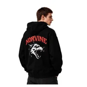 Norvine Majica Norvine Nightfang - Fluffy Boxcut Hoodie črna