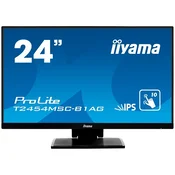 IIYAMA Monitor 24 PCAP 10-Points Touch Screen, Anti Glare coating, 1920 x 1080, IPS-panel, Slim Bezel, Speakers, VGA, HDMI, Height Adjust., 250 cd/m2