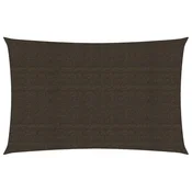 Vidaxl Senčno jadro 160 g/m2 rjavo 5x7 m HDPE