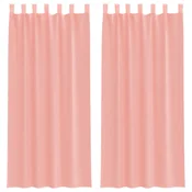 Vidaxl Voile zavese z zankami 2 kosa roza 140x225 cm