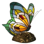 Casa Padrino luxury Tiffany table lamp lamp butterfly green/multicolored 17 x 17 x H. 23 cm - Tiffany desk lamp - Luxury interior - Luxury Art Deco Lights - Tiffany Lights