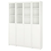 BILLY / OXBERG Komb.biblioteke s panelom/stak.vrat, bela, 160x202 cm