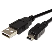 LOGO USB 2.0 kabel - USB-A moški/miniUSB moški, 1,8 m, črn