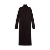 TOMMY HILFIGER Pletena obleka temno rjava