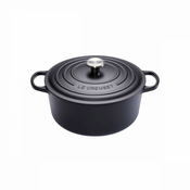 Okrogla posoda Signature z jeklenim gumbom 22 cm, črna