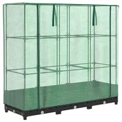 Povišena gredica s pokrovom za staklenik izgled ratana 120x40x123 cm