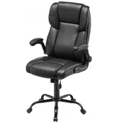 VEVOR Pisarna stol z visokim naslonom izvršni 72x725x128 cm črna