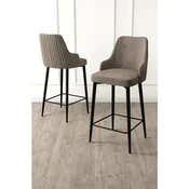 Hanah Home set od 6 barskih stolica Tera, kapucino tkanina Babyface, crne metalne noge