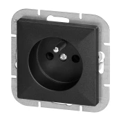 Ugradena jednostavna uticnica 2P+E Pearl, 16A, 250V, PT-16P, crna