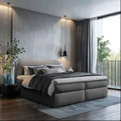 Chameo POSTELJA Z VZMETNICO 140 cm x 200 cm , tekstil temno siva