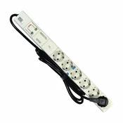 Bachmann 333.402 produžni kabel, 2 m, 6 AC uticnica, unutarnji, siva