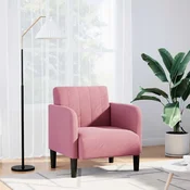 vidaXL Kavč z nasloni za roke roza 54 cm žamet