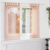Vidaxl Voile zavese z zankami 2 kosa Terakota 140x175 cm