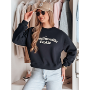 Bluza damska oversize z nadrukiem COOKIES granatowa Dstreet