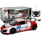 Auto na daljinsko upravljanje Audi R8 LMS Rastar 1:14 White-crveniGO – Kart na akumulator – (B-Stock) crveni