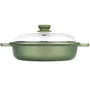 Risoli Neoprijemljiva kozica Dr. Green 28 cm, s steklenim pokrovom, za indukcijo