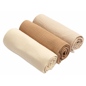 shumee MUSLIN PLENIČKE, ENOTNE, RJAVE (Paket - 3 kosi)