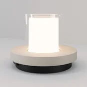 Maytoni LED-sončna namizna svetilka Lantra, bela, višina 10 cm, IP44, z regulatorjem - Dnevna soba/jedilnica - Sodobni - bela, črna - Plastika