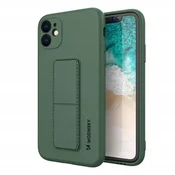 WOZINSKY Silikonski ovitek Wozinsky Kickstand za iPhone 12 Pro Max s stojalom, temno zelen